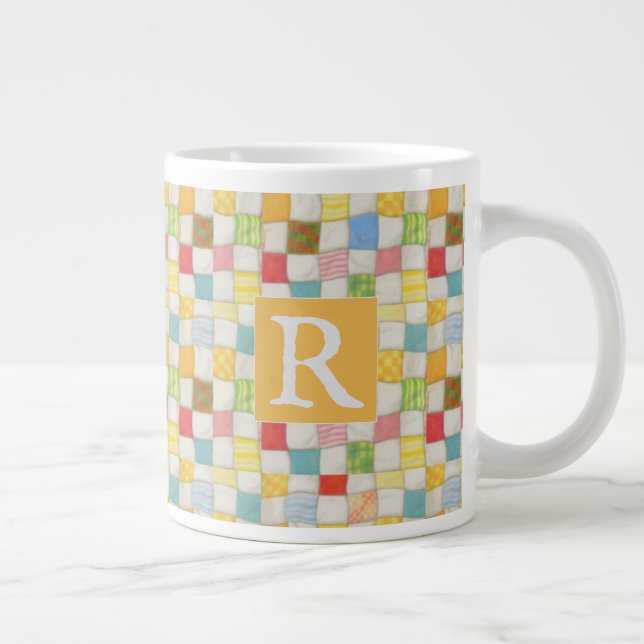 CRAZY QUILT Big Mug + Text / Gold (Right)