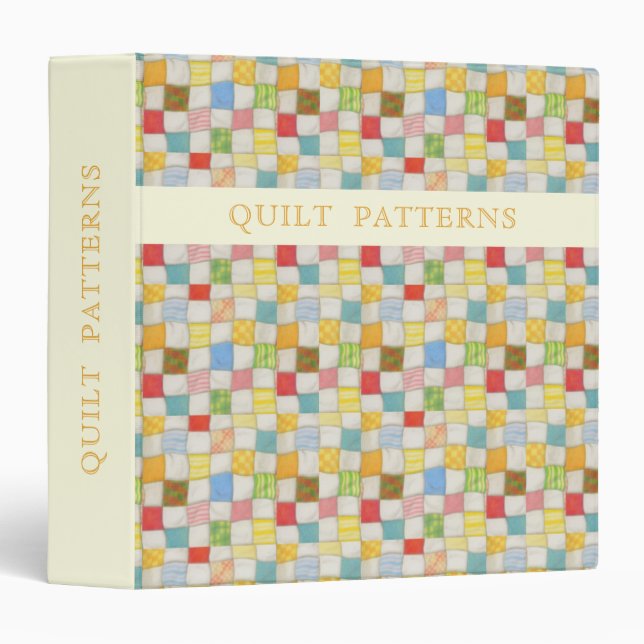 CRAZY QUILT Binder + Text / Cream (Front/Spine)