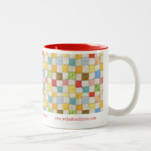 CRAZY QUILT Business ID Red Two-Tone Mug