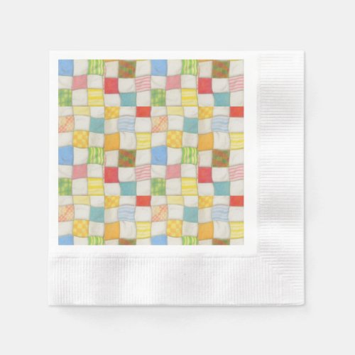 CRAZY QUILT Coined Cocktail Paper Napkins