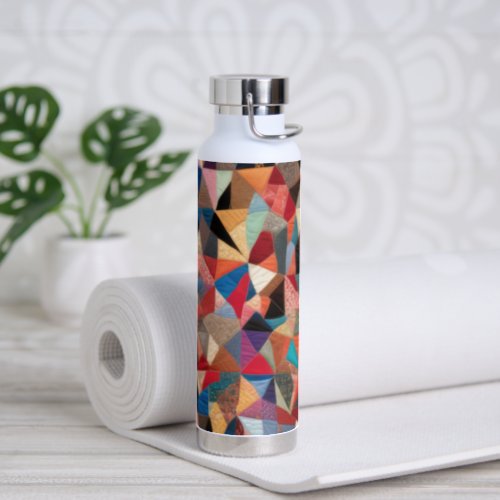 Crazy Quilt Design Water Bottle