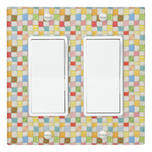 CRAZY QUILT Double Rocker Light Switch Cover
