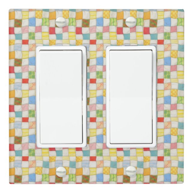 CRAZY QUILT Double Rocker Light Switch Cover (In Situ)