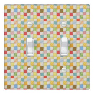 CRAZY QUILT Double Toggle Light Switch Cover