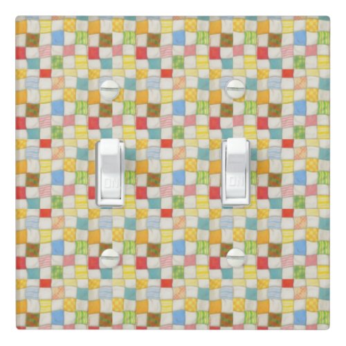 CRAZY QUILT Double Toggle Light Switch Cover