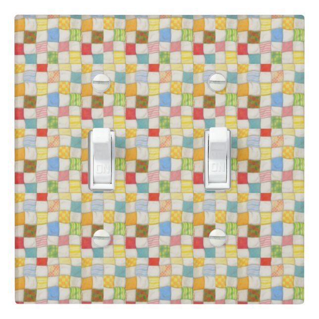 CRAZY QUILT Double Toggle Light Switch Cover (In Situ)