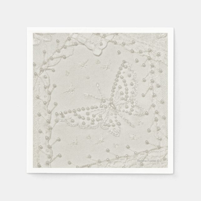 Crazy Quilt Embroidered Design Napkins (Front)