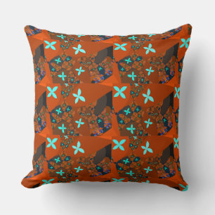 Crazy Quilt - Fractal Abstract Design Throw Pillow