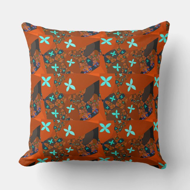 Crazy Quilt - Fractal Abstract Design Throw Pillow (Front)