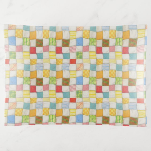 CRAZY QUILT Glass Tray (Front)