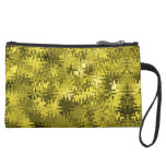 Crazy Quilt Gold Fashion Design by Janz Suede Wristlet