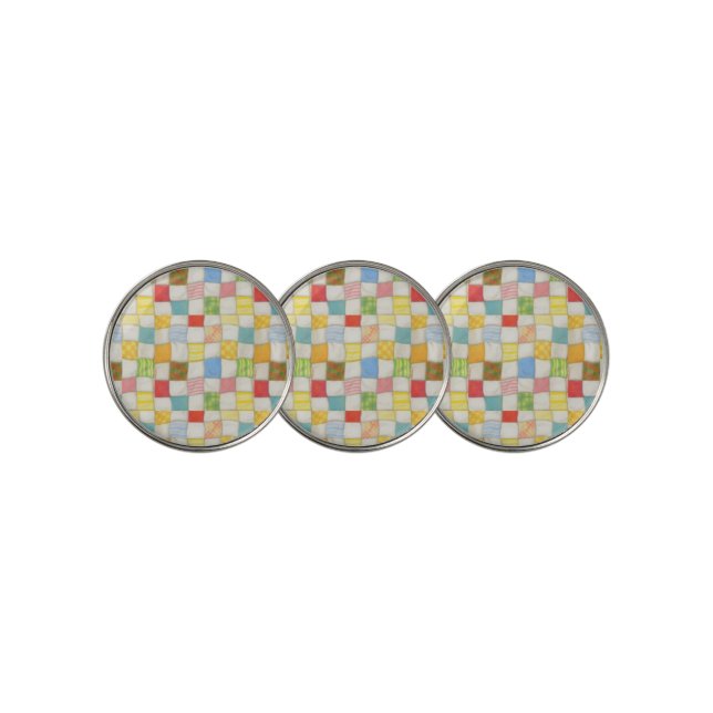 CRAZY QUILT Golf Ball Markers  (3 Up)