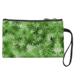 Crazy Quilt Green Fashion Design by Janz Suede Wristlet