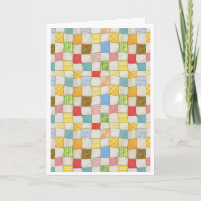 CRAZY QUILT Greeting Card / White (Front)