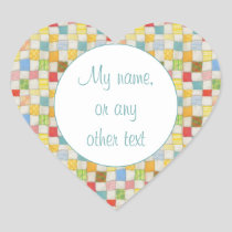 CRAZY QUILT Heart Matte Stickers