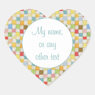 CRAZY QUILT Heart Matte Stickers