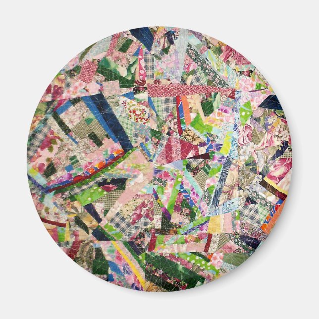 Crazy Quilt in Spring Colors Magnet (Front)
