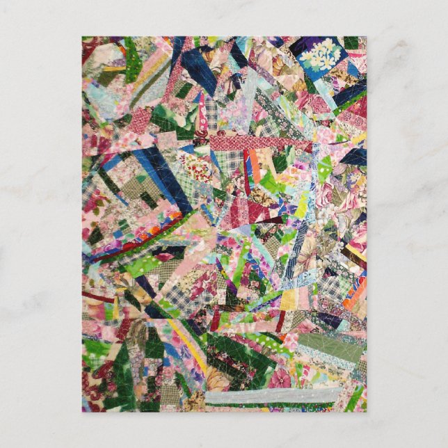 Crazy Quilt in Spring Colors Postcard (Front)
