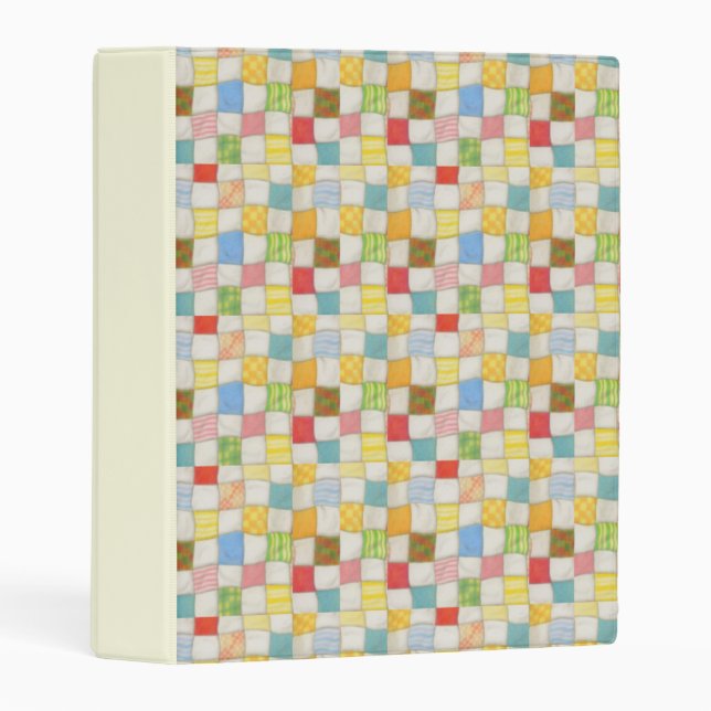 CRAZY QUILT Mini Binder / Cream (Front/Spine)