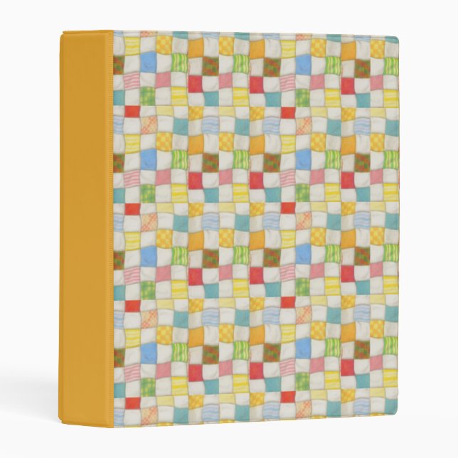 CRAZY QUILT Mini Binder / Gold (Front/Spine)