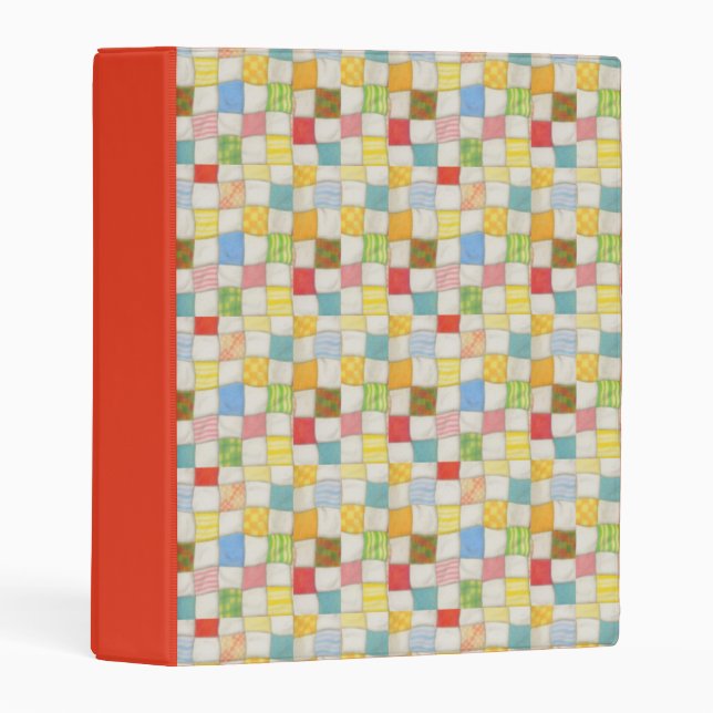 CRAZY QUILT Mini Binder / Red (Front/Spine)