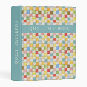 CRAZY QUILT Mini Binder + Text / Teal