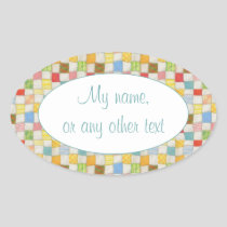 CRAZY QUILT Oval Matte Stickers