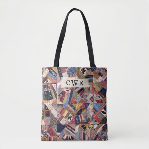 Crazy Quilt Patchwork_Look Custom Tote Bag