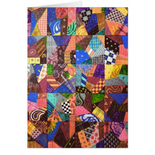 Crazy Quilt Patchwork Quilt Abstract Art Geometric Cards (Front)