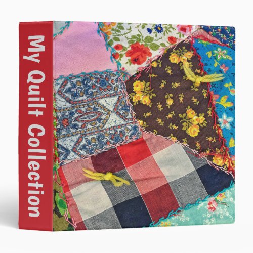 Crazy Quilt Pattern  3 Ring Binder