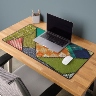 Crazy Quilt Pattern Desk Mat
