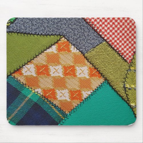 crazy quilt pattern mouse pad