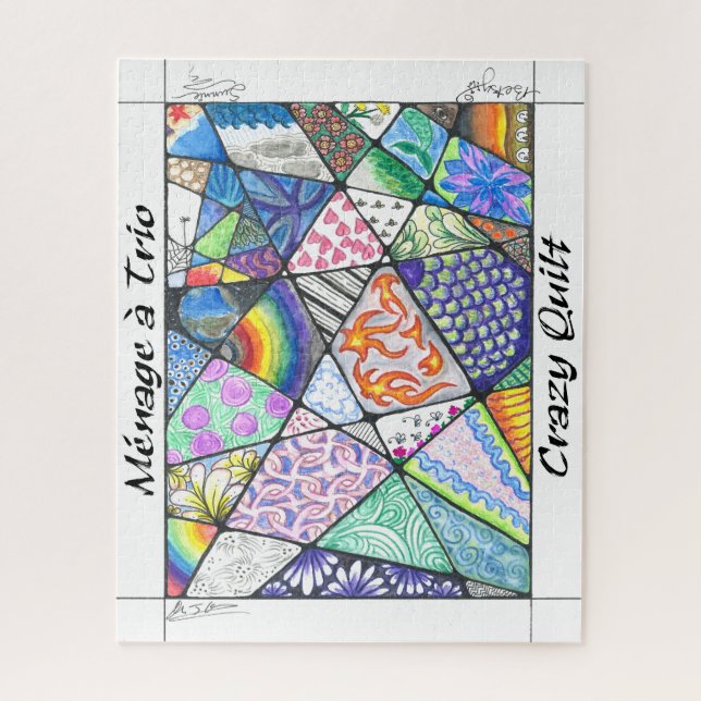Crazy Quilt Puzzle with art by Menage a Trio (Vertical)