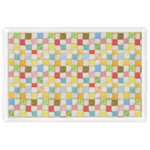CRAZY QUILT Rectangle Acrylic Tray
