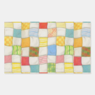CRAZY QUILT Rectangle Stickers