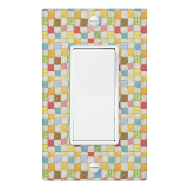 CRAZY QUILT Single Rocker Light Switch Cover (In Situ)