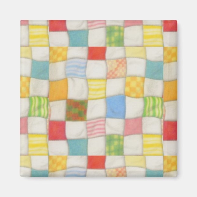 CRAZY QUILT Square Magnet (Front)