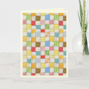 CRAZY QUILT Thank You Card / Cream