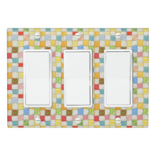 CRAZY QUILT Triple Rocker Light Switch Cover