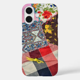 Crazy Quilt With Yarn Knot iPhone 16 Case