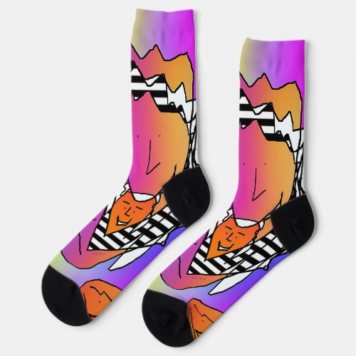 Crazy Quirky Faces Crew Socks