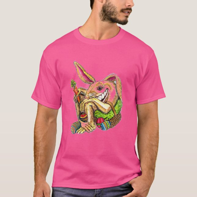 Crazy Rabbit In The Basket  T-Shirt (Front)