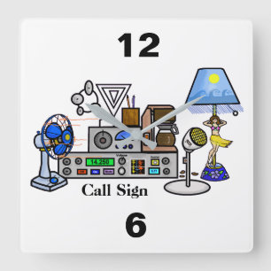 Crazy Radio Rig Wall Clock with Call Sign