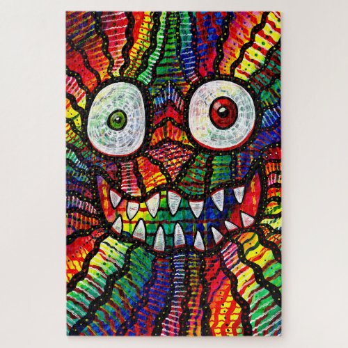 Crazy Rainbow Monster Smile Jigsaw Puzzle