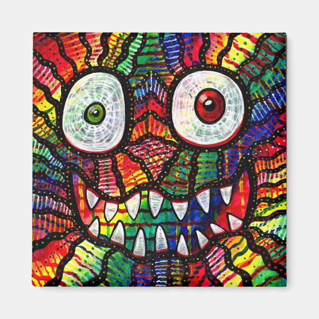 Crazy Rainbow Monster Smile Magnet (Front)