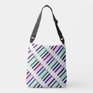 Crazy Rainbow Piano Keyboard Music Tote Bag
