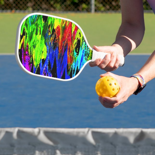 crazy rainbow pickleball paddle (Insitu)