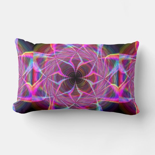 Crazy Rainbow Spiral Two Lumbar Pillow (Front)