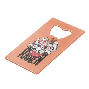 Crazy Ramen Noodle Zombie Design Credit Card Bottle Opener