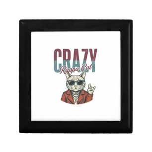 Crazy Rappa Cat Vintage Engraving T-Shirt Design_1 Gift Box